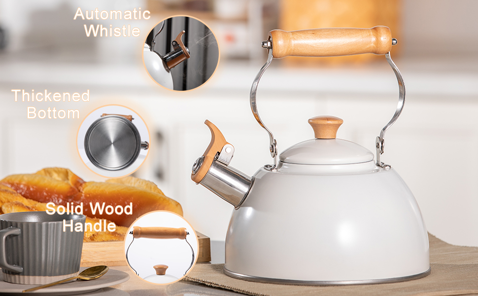 Best whistling tea kettle for gas stove - ROCKURWOK Tea Kettle 2.64-Quart