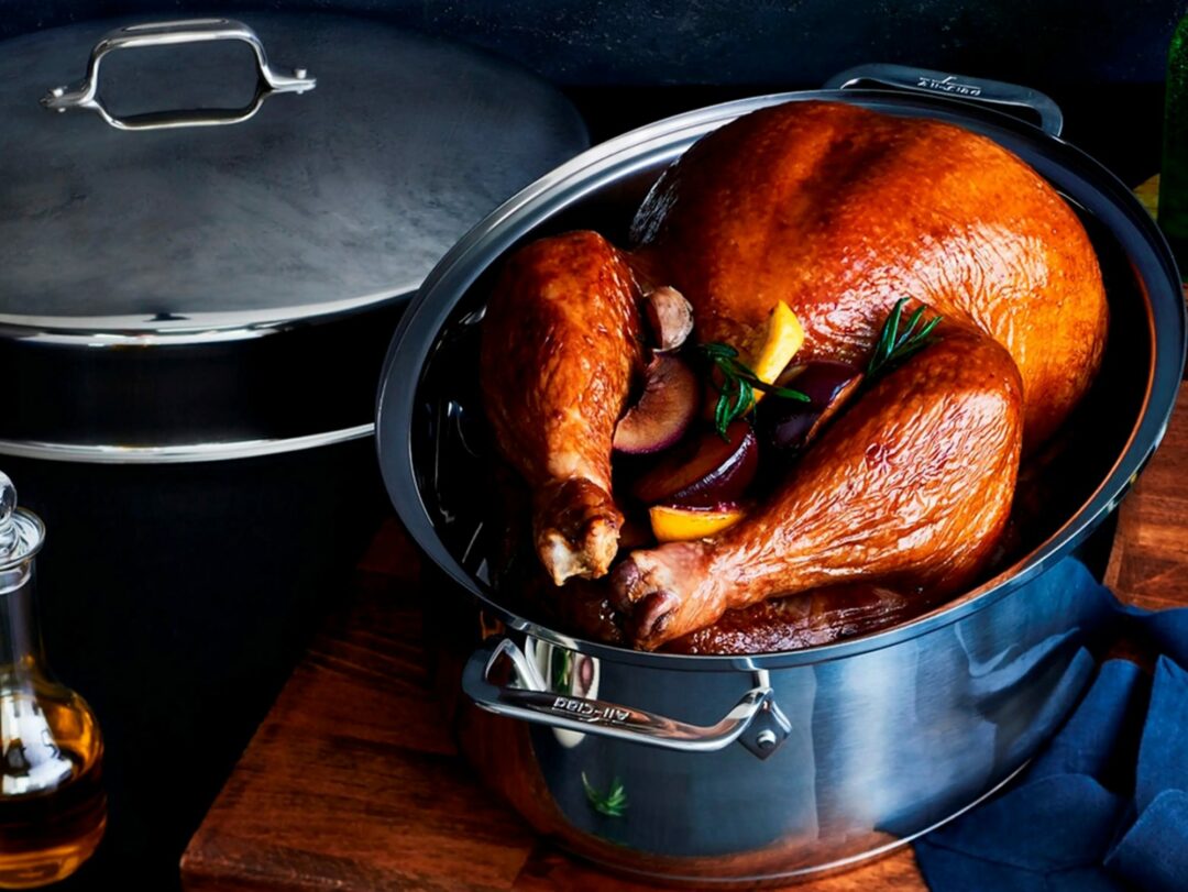 turkey roasting pans with lids