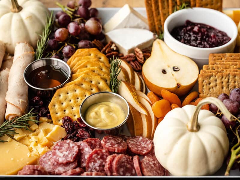Close up view of a Thanksgiving Grazing Board