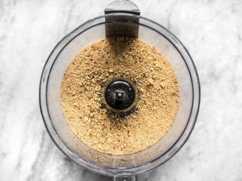 Processed Breadcrumbs in the food processor bowl