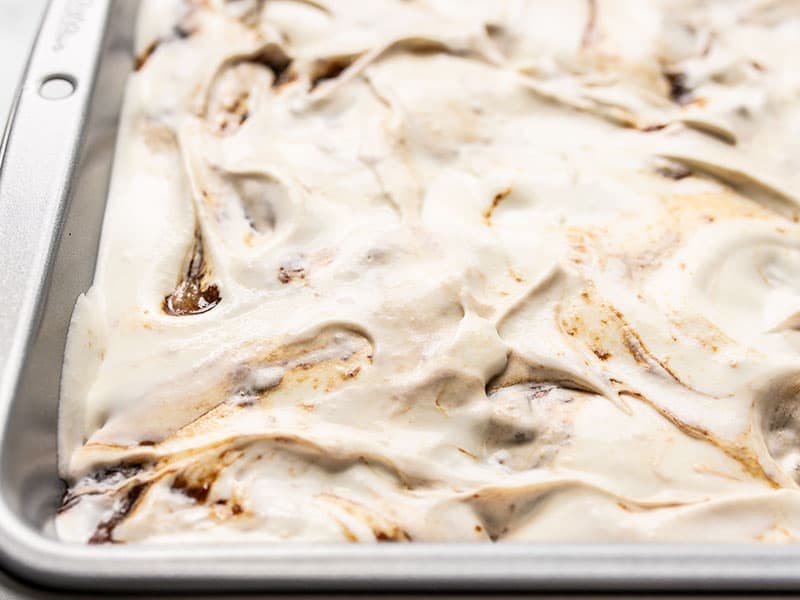 Close up of No Churn Balsamic Ice Cream Ready for Freezing