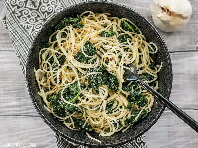 When you're in a hurry, this Garlic Parmesan Kale Pasta is a filling and flavorful meal. Few ingredients, BIG flavor.