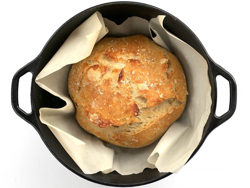 No-Knead Bread Baked without Lid