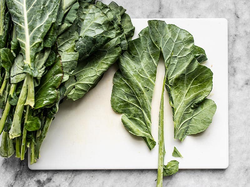 Remove Stems from Collard Greens