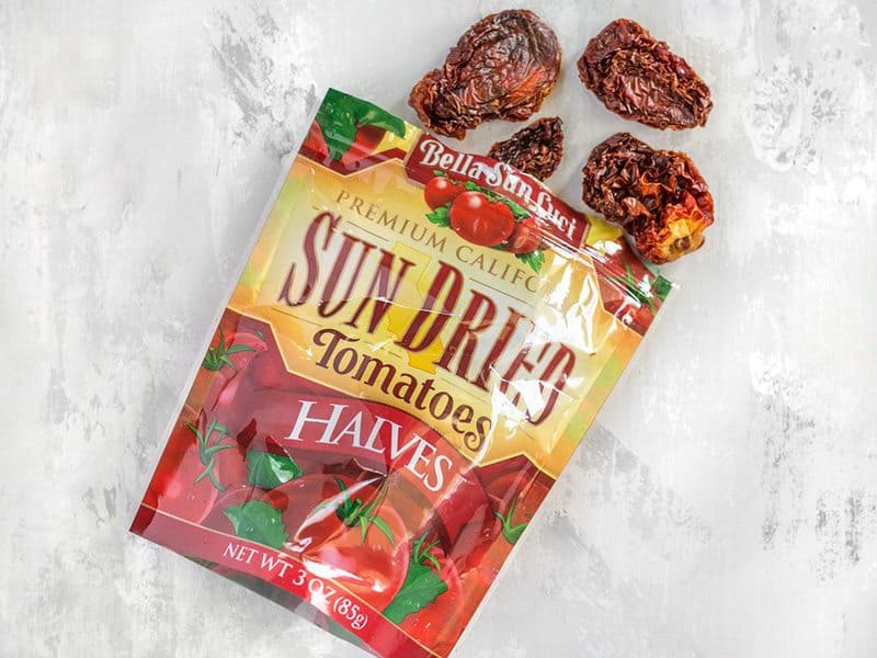 Sun Dried Tomatoes spilling out of the package
