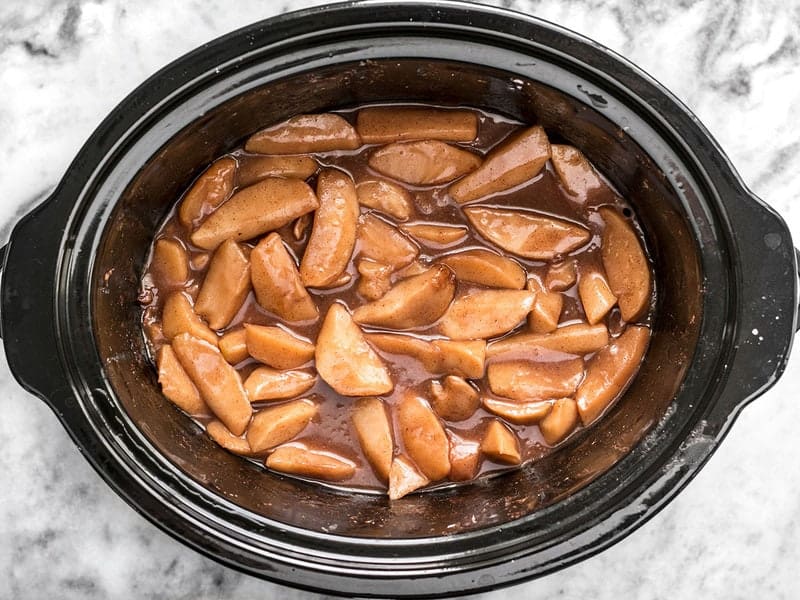 Slow Cooker Hot Buttered Apples finished
