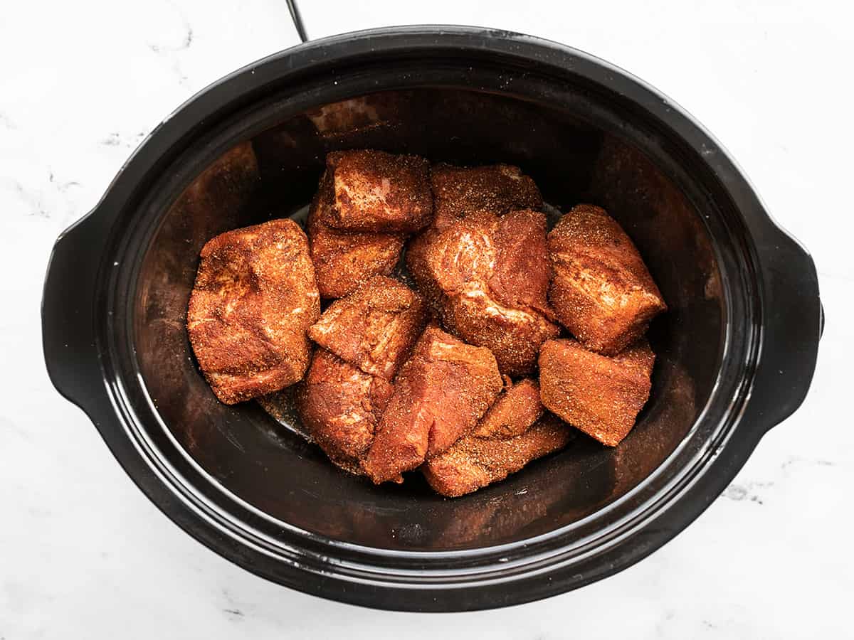 Seasoned pork in the slow cooker