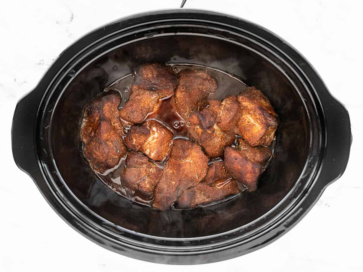 Cooked Pork in the slow cooker