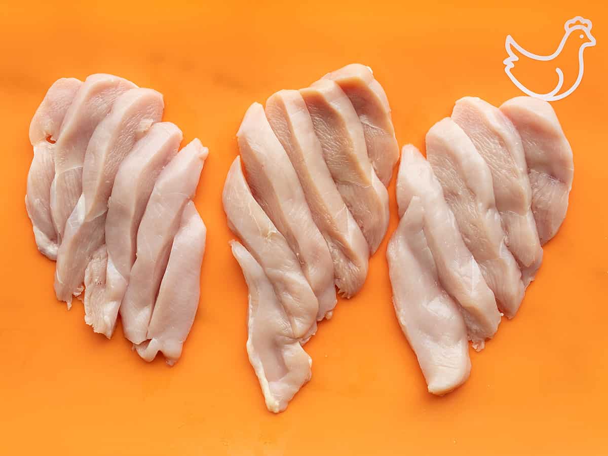Sliced chicken breasts
