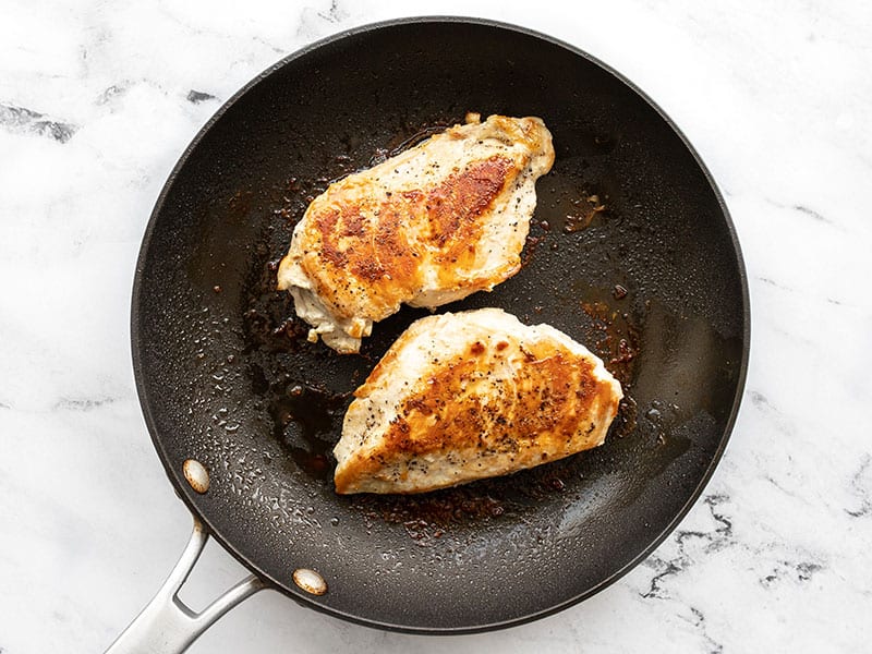 Cooked Chicken in a skillet