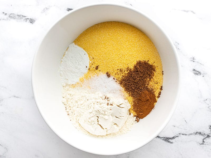 cornbread dry ingredients in a bowl