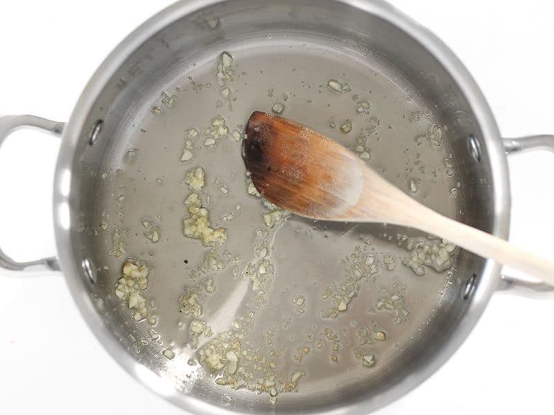 Sautéed Garlic in the pot